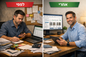 תמונה לפני ואחרי שיפור המערכת למערכת וובית חכמה עם אולסי מערכות