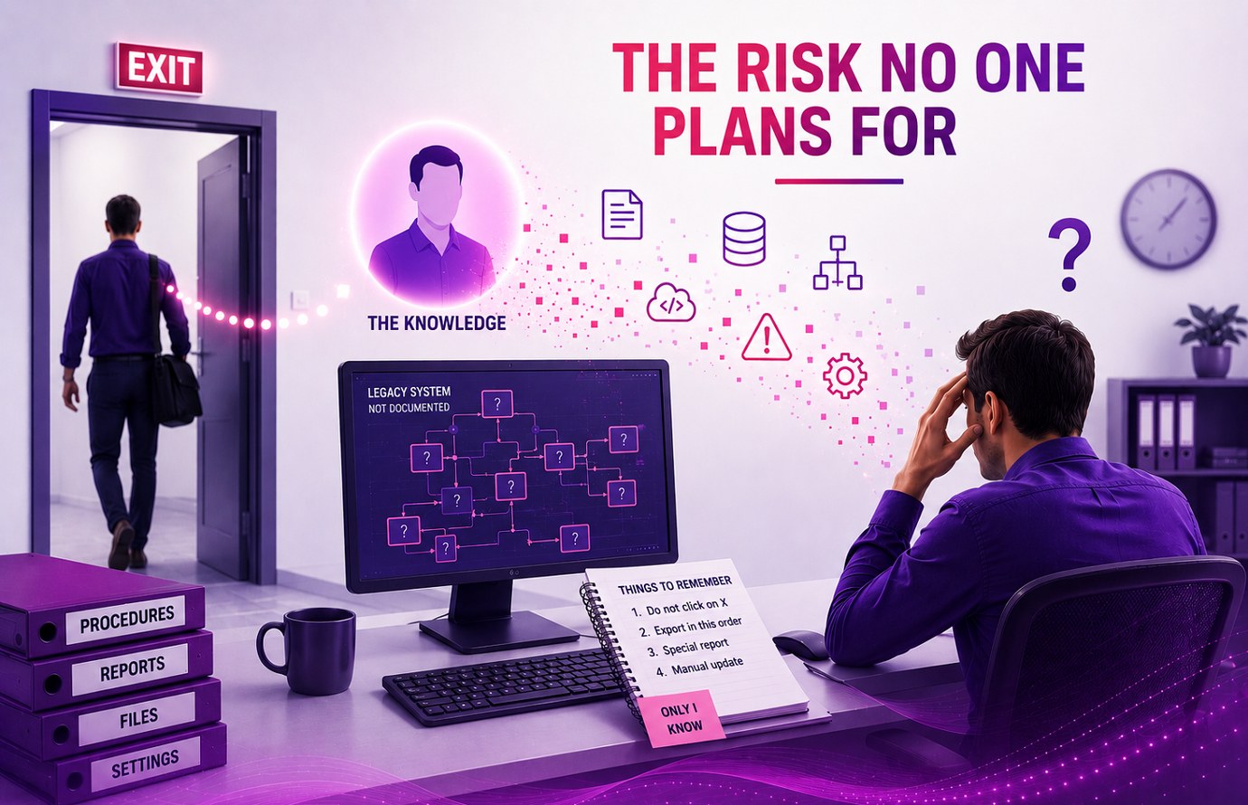 The risk no one plans for - when the employee who knows the legacy system leaves, the undocumented knowledge about the processes, the reports and the workarounds leaves with them | OLSI Systems