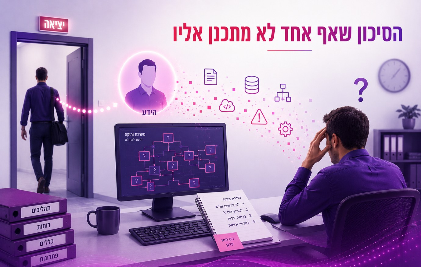 הסיכון שאף אחד לא מתכנן אליו - כאשר העובד שמכיר את המערכת הישנה עוזב, הידע הלא מתועד על התהליכים, הדוחות ופתרון התקלות הולך איתו | אולסי מערכות