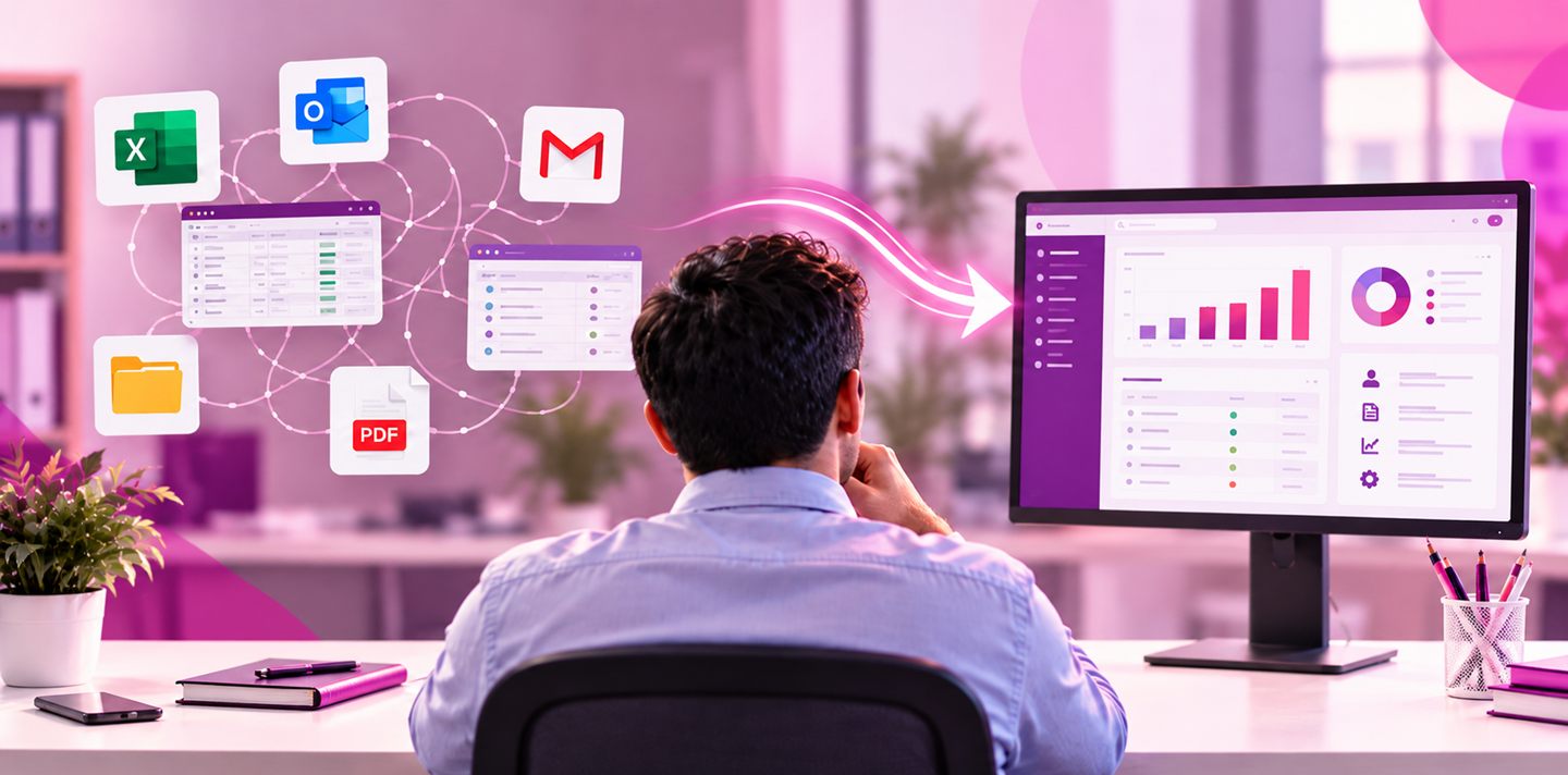 מידע מפוזר בין Excel, מייל ומסמכים שמתנקז למערכת ודשבורד ניהול אחד
